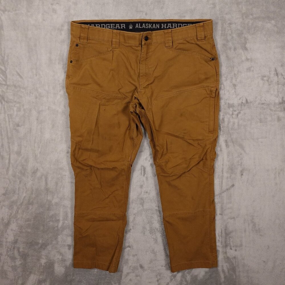 Duluth Trading Alaskan Hardgear Stone Run Slim Fit‎ Pants men's 42x30 tan AKHG